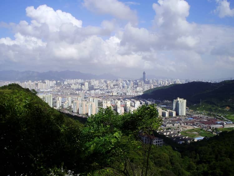 Escena de viaje en Wenzhou